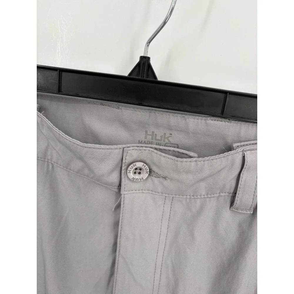 Huk Next Level Men's Fishing Performance Cargo Pants Gun Gray H2000174, XXL, 33" - Picture 4 of 8